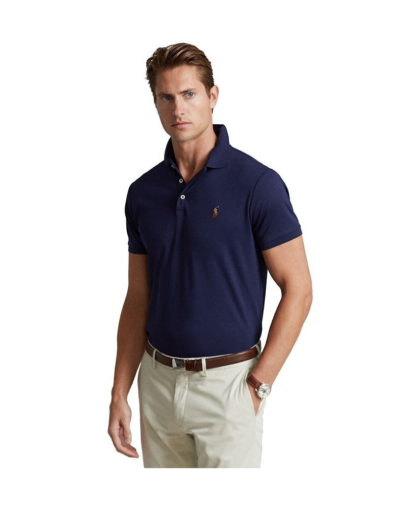 Men's Custom Slim Fit Cotton Polo Blue $38.40 Polo Shirts