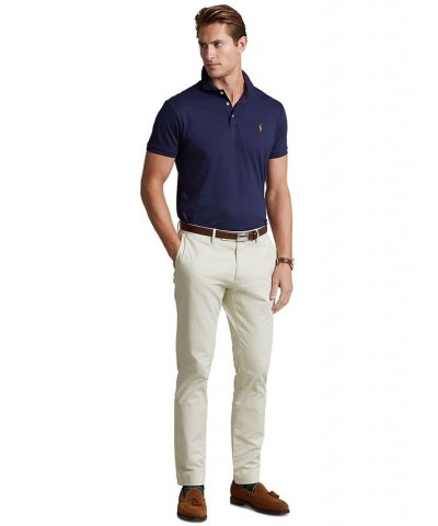 Men's Custom Slim Fit Cotton Polo Blue $38.40 Polo Shirts