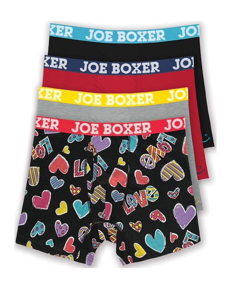 Men's Love Hearts Stretch Boxer Briefs, Pack of 4 $20.16 Underwear