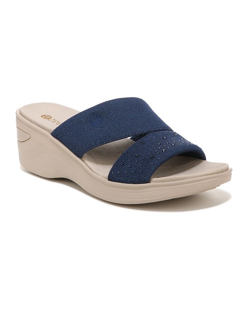 Dynasty-Bright Washable Slide Sandals Blue $35.00 Shoes