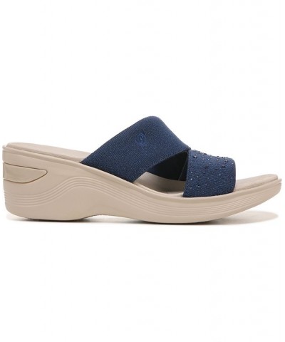 Dynasty-Bright Washable Slide Sandals Blue $35.00 Shoes