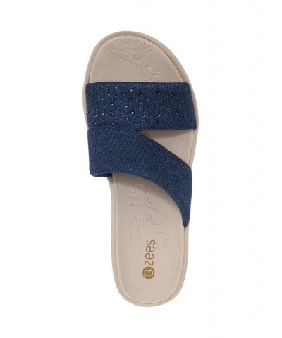 Dynasty-Bright Washable Slide Sandals Blue $35.00 Shoes