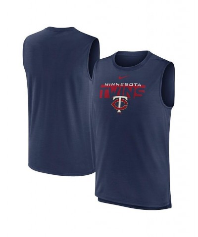 Men's Navy Minnesota Twins Knockout Stack Exceed Performance Muscle Tank Top $23.84 T-Shirts