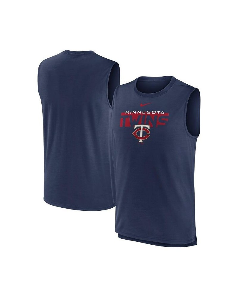 Men's Navy Minnesota Twins Knockout Stack Exceed Performance Muscle Tank Top $23.84 T-Shirts