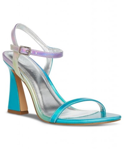 Women's Disco Two-Piece Dress Sandals Gray $32.43 Shoes