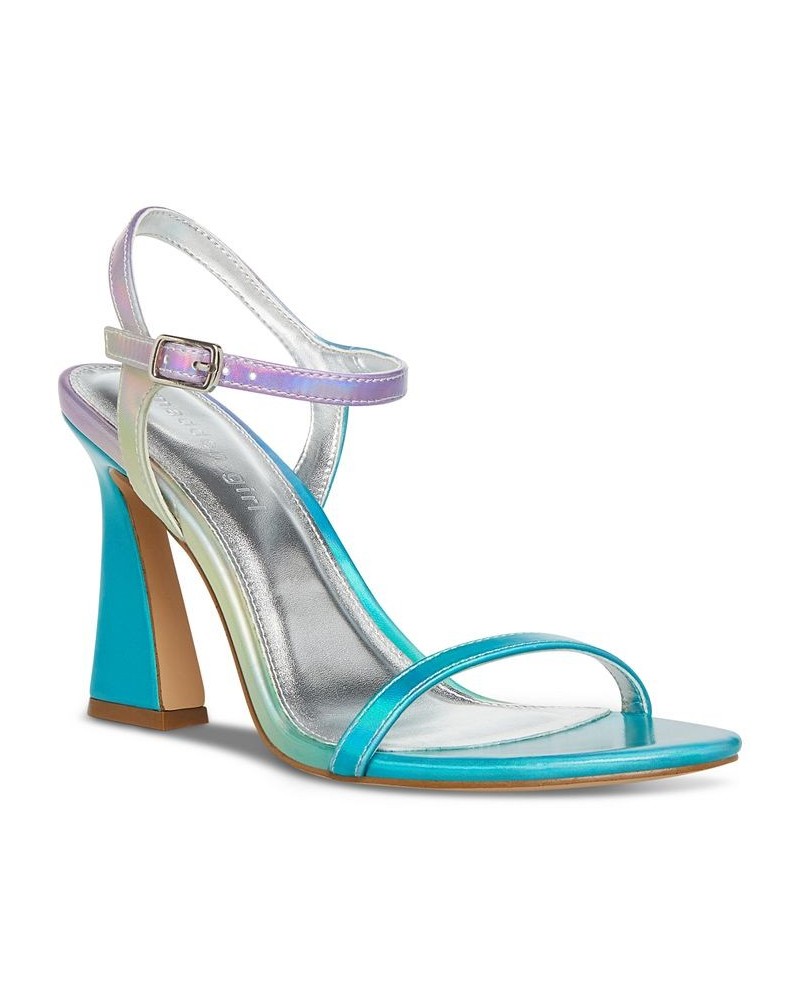 Women's Disco Two-Piece Dress Sandals Gray $32.43 Shoes