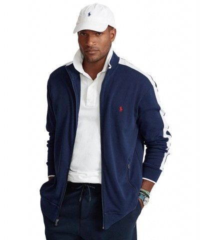 Men's Big & Tall Soft Cotton Track Jacket Blue $44.55 Jackets