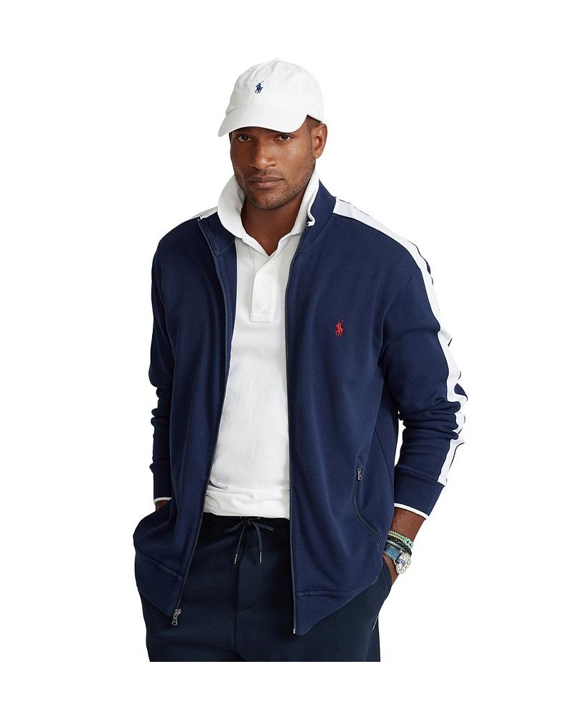 Men's Big & Tall Soft Cotton Track Jacket Blue $44.55 Jackets