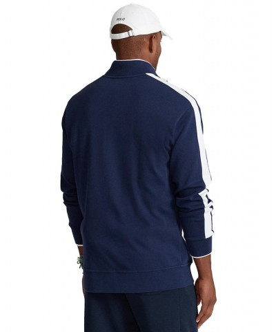 Men's Big & Tall Soft Cotton Track Jacket Blue $44.55 Jackets