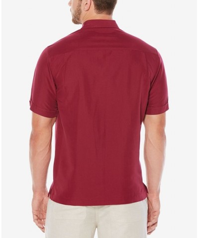 Men's Contrast Stitch Short-Sleeve Shirt Red $17.34 Shirts