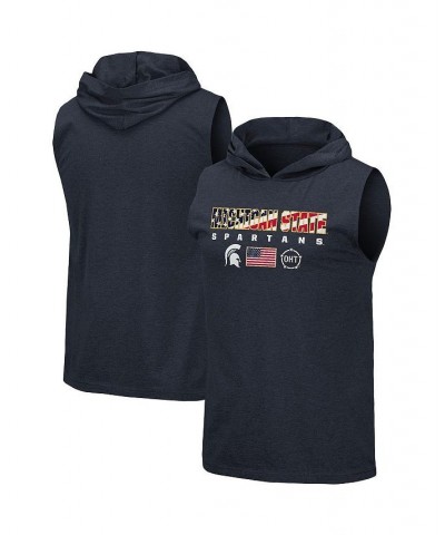 Men's Navy Michigan State Spartans OHT Military-Inspired Appreciation Americana Hoodie Sleeveless T-shirt $26.99 T-Shirts