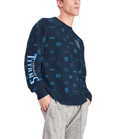 Men's Navy Tennessee Titans Reid Graphic Pullover Sweatshirt $33.54 Sweatshirt