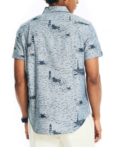 Men's Classic-Fit Lighthouse Print Chambray Shirt Blue $32.47 Shirts