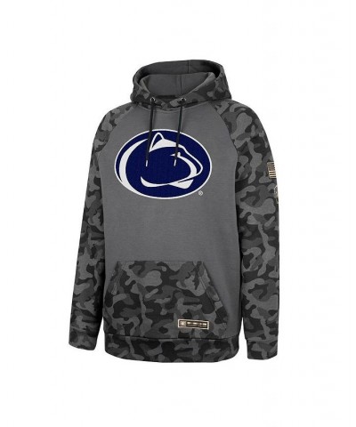 Men's Charcoal Penn State Nittany Lions OHT Military-Inspired Appreciation Camo Stack Raglan Pullover Hoodie $31.20 Sweatshirt
