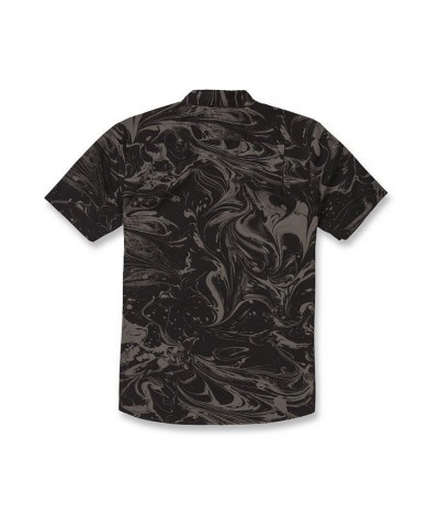 Men's Marble Short Sleeves Shirt Black $32.20 Shirts