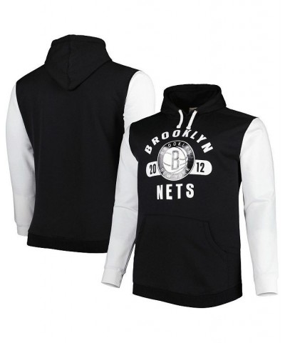 Men's Branded Black, White Brooklyn Nets Big and Tall Bold Attack Pullover Hoodie $38.40 Sweatshirt