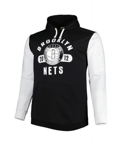 Men's Branded Black, White Brooklyn Nets Big and Tall Bold Attack Pullover Hoodie $38.40 Sweatshirt