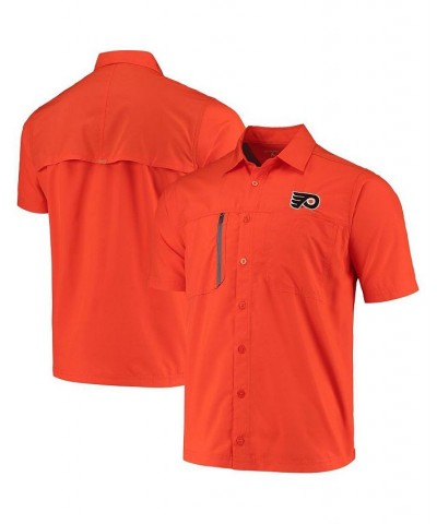 Men's Orange Philadelphia Flyers Kickoff Fishing Button-Up Shirt $28.32 Shirts