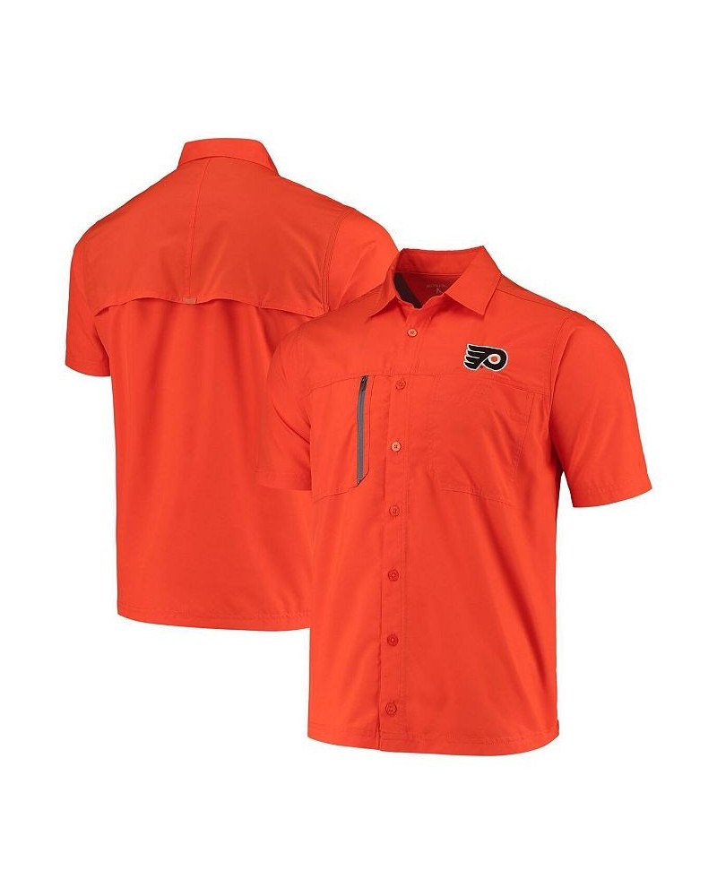 Men's Orange Philadelphia Flyers Kickoff Fishing Button-Up Shirt $28.32 Shirts