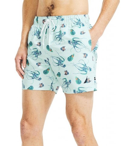 Men's Ocean-Print Swim Shorts Reel Aqua $19.08 Swimsuits