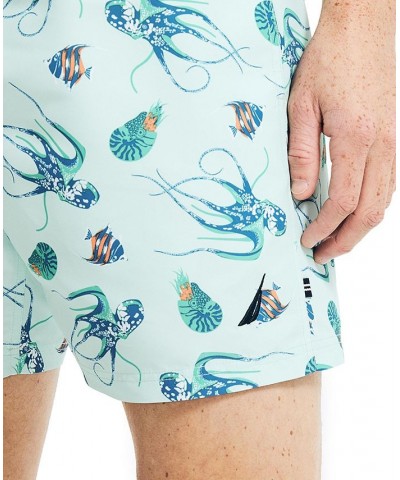 Men's Ocean-Print Swim Shorts Reel Aqua $19.08 Swimsuits