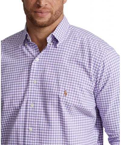 Men's Big & Tall Gingham Oxford Shirt Light Blue/White $59.40 Shirts