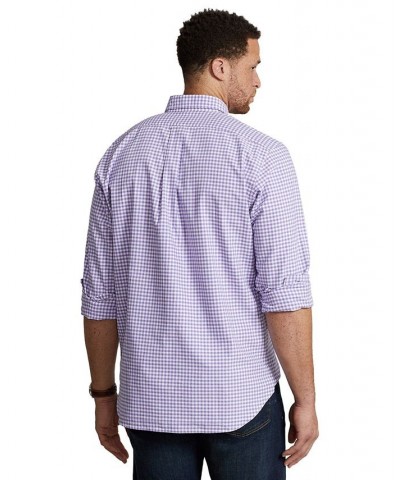 Men's Big & Tall Gingham Oxford Shirt Light Blue/White $59.40 Shirts