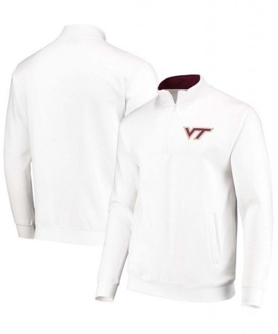 Men's White Virginia Tech Hokies Tortugas Logo Quarter-Zip Jacket $27.60 Sweatshirt