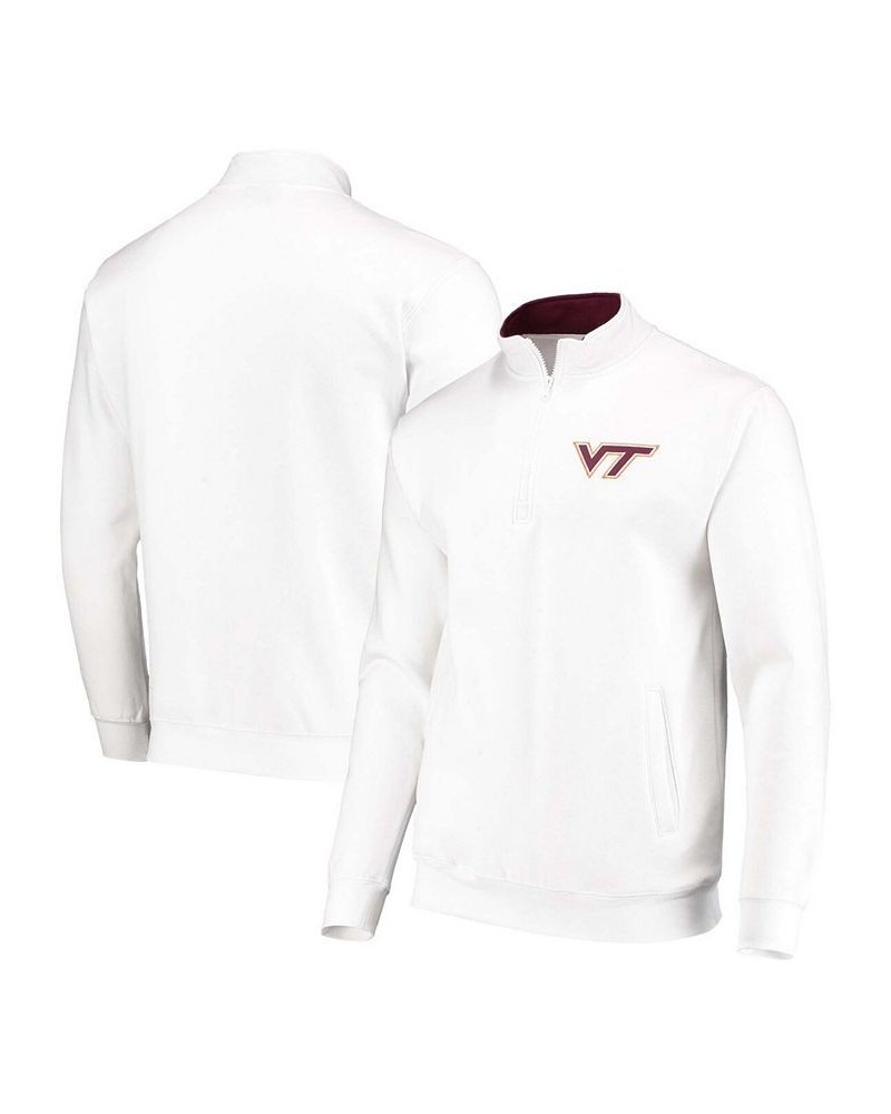 Men's White Virginia Tech Hokies Tortugas Logo Quarter-Zip Jacket $27.60 Sweatshirt