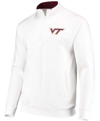 Men's White Virginia Tech Hokies Tortugas Logo Quarter-Zip Jacket $27.60 Sweatshirt