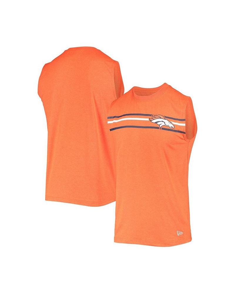 Men's Orange Denver Broncos Brushed Sleeveless Tank Top $22.78 T-Shirts