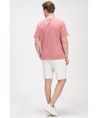 Men's Modern Print Fitted Palms T-shirt Pink $36.40 T-Shirts