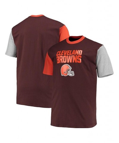 Men's Brown, Orange Cleveland Browns Big and Tall Colorblocked T-shirt $21.15 T-Shirts