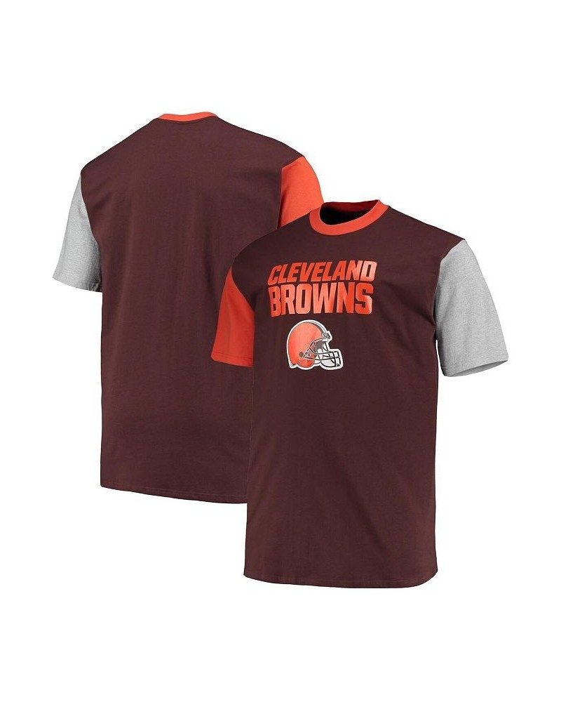 Men's Brown, Orange Cleveland Browns Big and Tall Colorblocked T-shirt $21.15 T-Shirts