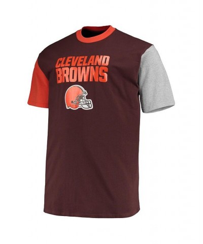 Men's Brown, Orange Cleveland Browns Big and Tall Colorblocked T-shirt $21.15 T-Shirts