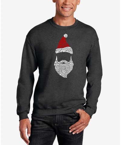 Men's Santa Claus Word Art Crewneck Sweatshirt Gray $26.49 Sweatshirt