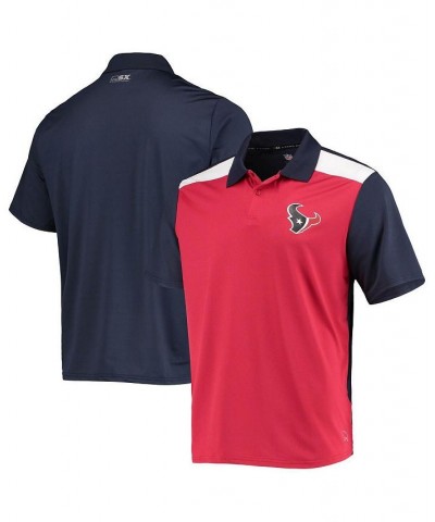 Men's Red, Navy Houston Texans Challenge Color Block Performance Polo Shirt $26.65 Polo Shirts