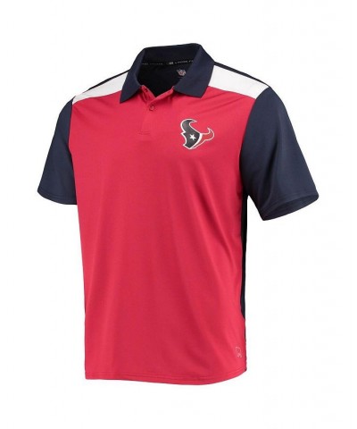 Men's Red, Navy Houston Texans Challenge Color Block Performance Polo Shirt $26.65 Polo Shirts