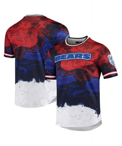 Men's Navy, Red Chicago Bears Americana Dip-Dye T-shirt $36.66 T-Shirts