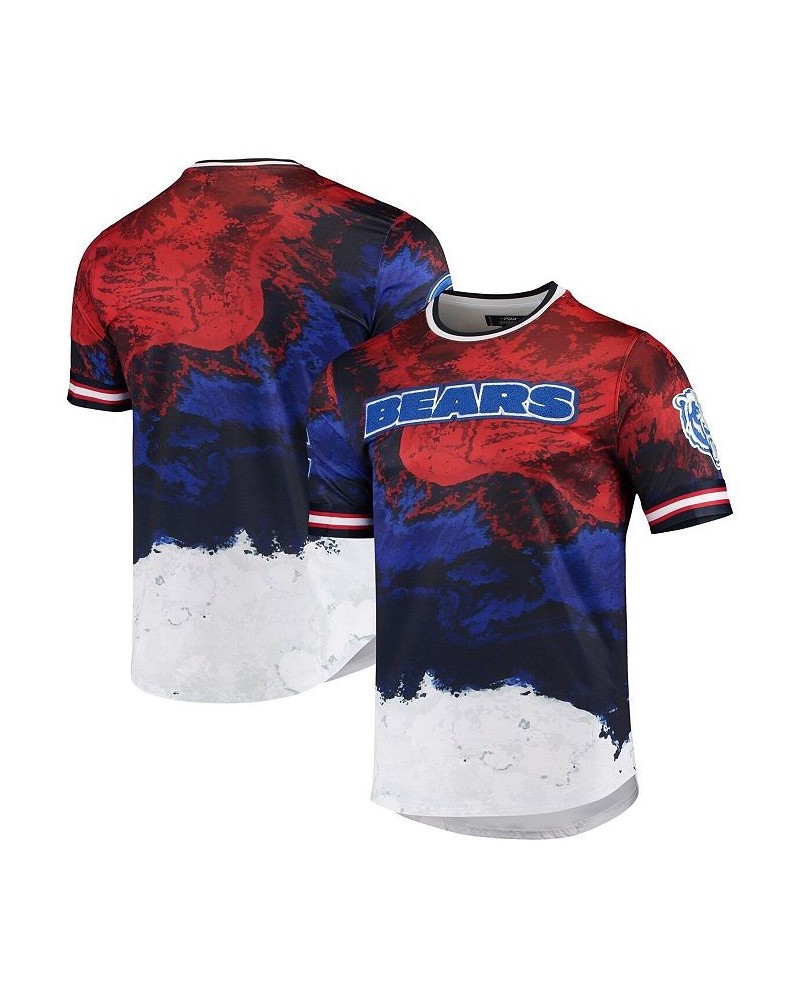 Men's Navy, Red Chicago Bears Americana Dip-Dye T-shirt $36.66 T-Shirts