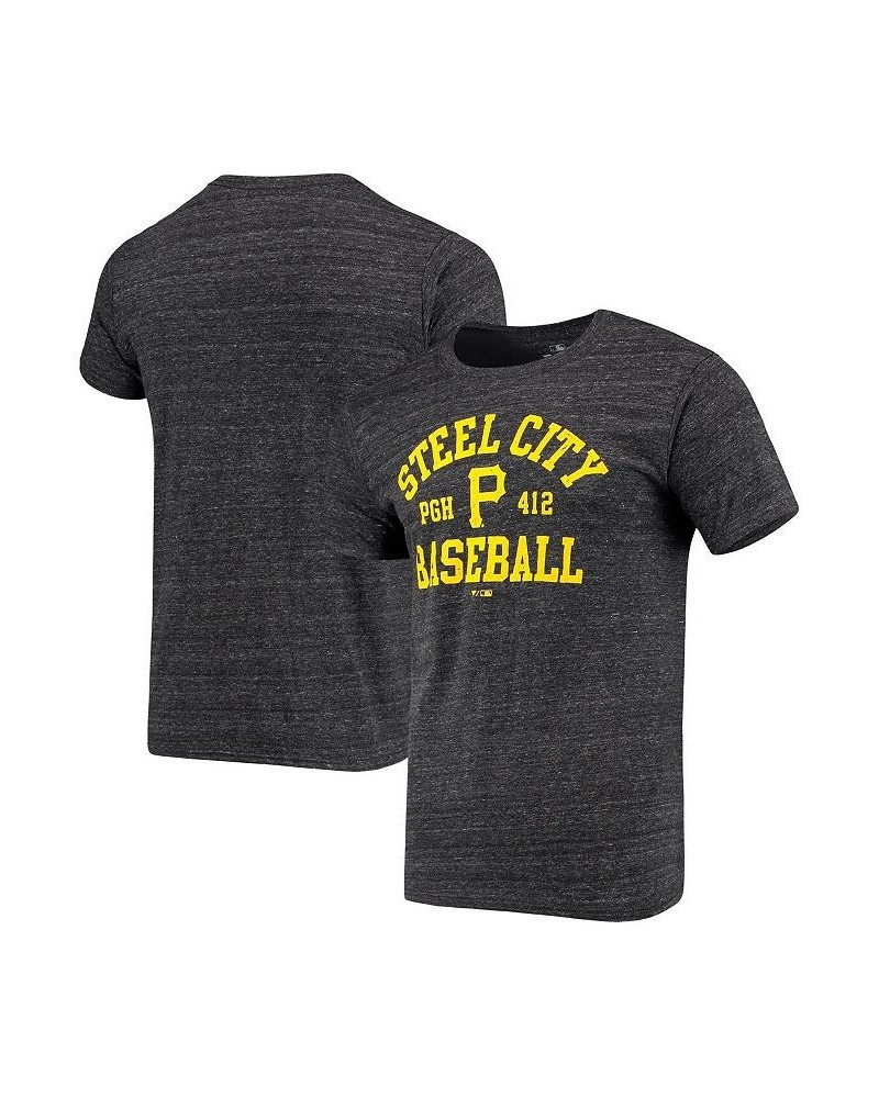 Men's Branded Heathered Black Pittsburgh Pirates Steel City Baseball Tri-Blend T-shirt $24.00 T-Shirts