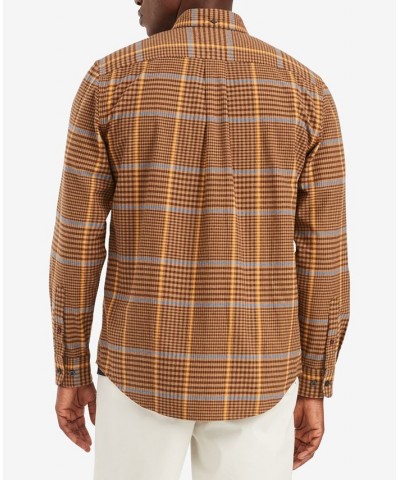 Men's Plaid Long Sleeve Classic-fit Shirt Orange $20.00 Shirts