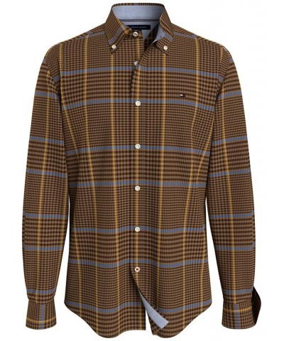 Men's Plaid Long Sleeve Classic-fit Shirt Orange $20.00 Shirts