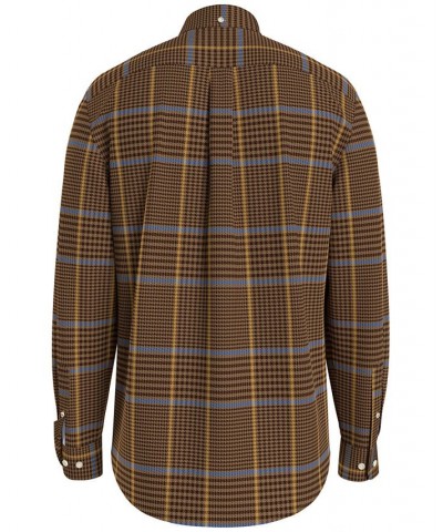 Men's Plaid Long Sleeve Classic-fit Shirt Orange $20.00 Shirts