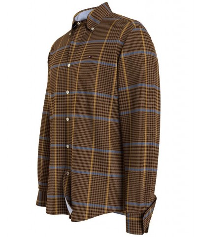 Men's Plaid Long Sleeve Classic-fit Shirt Orange $20.00 Shirts