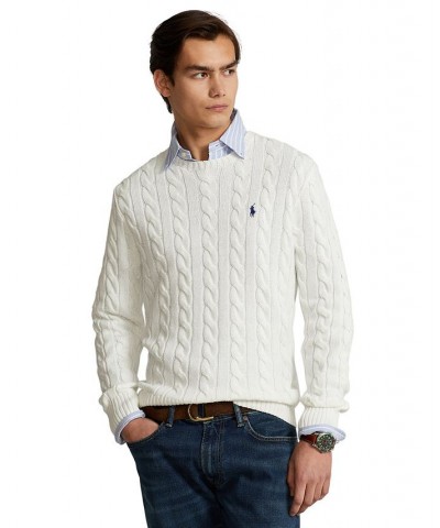Men's Cable-Knit Cotton Sweater White $74.00 Sweaters