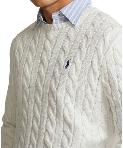 Men's Cable-Knit Cotton Sweater White $74.00 Sweaters