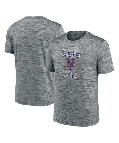 Men's Anthracite New York Mets Authentic Collection Velocity Practice Space-Dye Performance T-shirt $23.39 T-Shirts