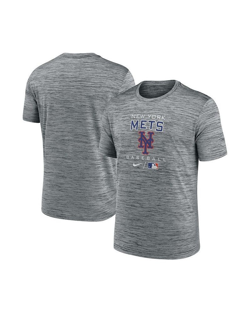 Men's Anthracite New York Mets Authentic Collection Velocity Practice Space-Dye Performance T-shirt $23.39 T-Shirts