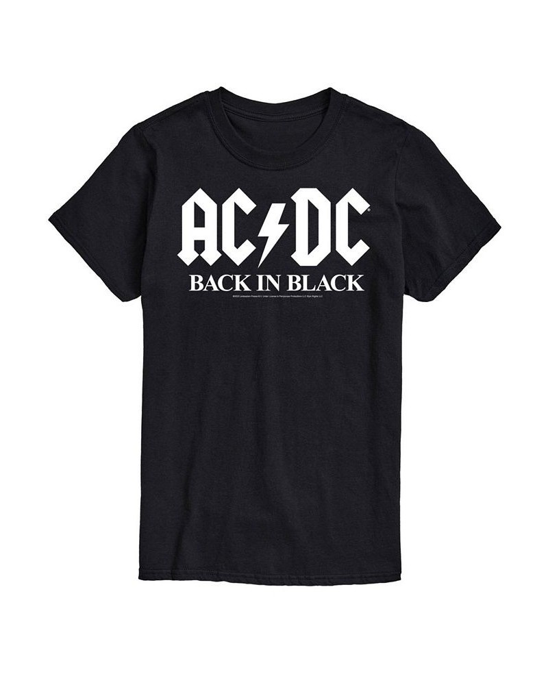 Men's ACDC Back In Black T-shirt Black $16.80 T-Shirts